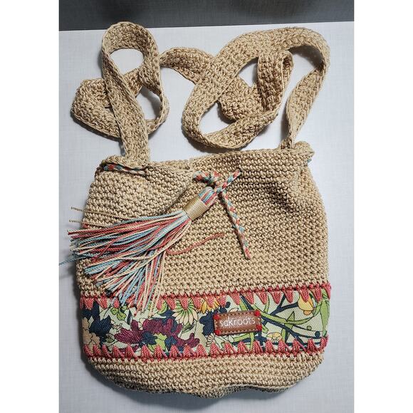 Sak Roots Handbags - Sakroots woven crochet jute crossbody bag